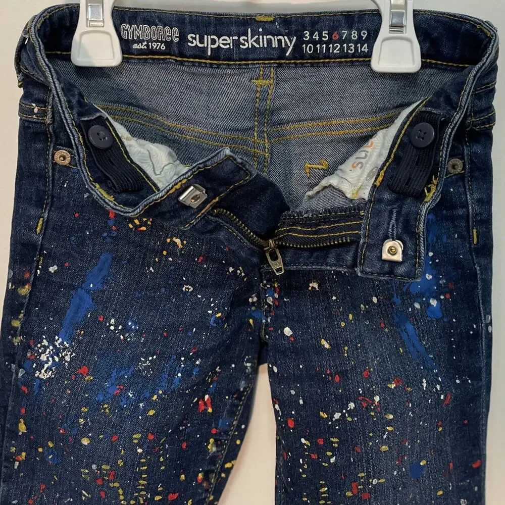 Gymboree Super Skinny Paint Splatter Jeans Size 6